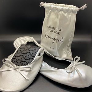 Silver Ballet Style Compact Slippers